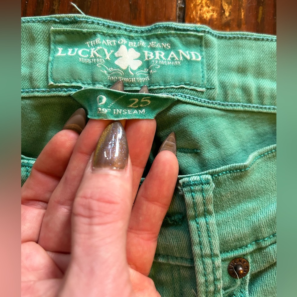 Lucky Brand Sofia Super Skinny Size 0/25 Green/Turquoise Jeans